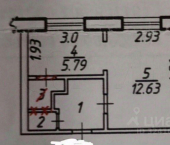 1-комн, 24кв м, этаж 4/5 Интернациональный мкр, 12