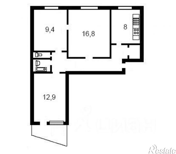 3-комн квартира ул Рабочая, 1,  д. 1