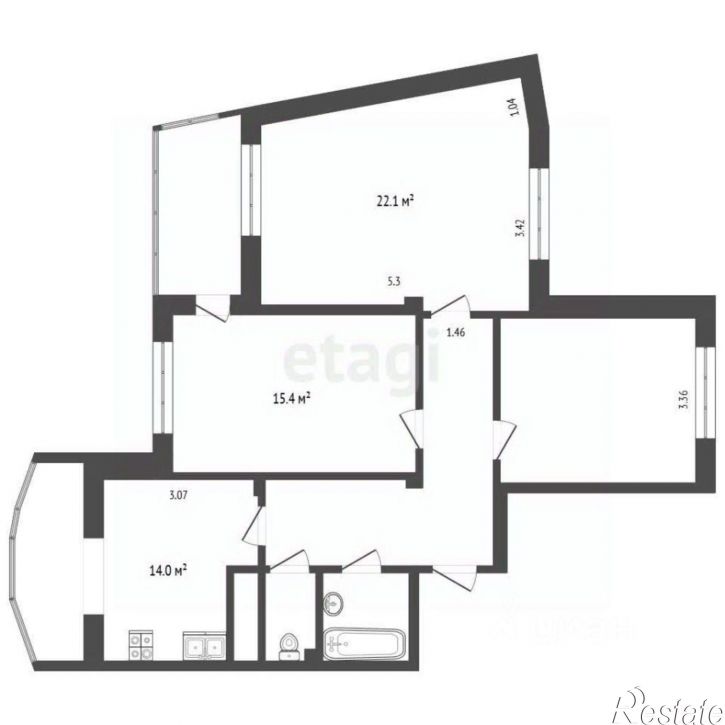 3-комн квартира ул Счастливая, 4,  д. 4