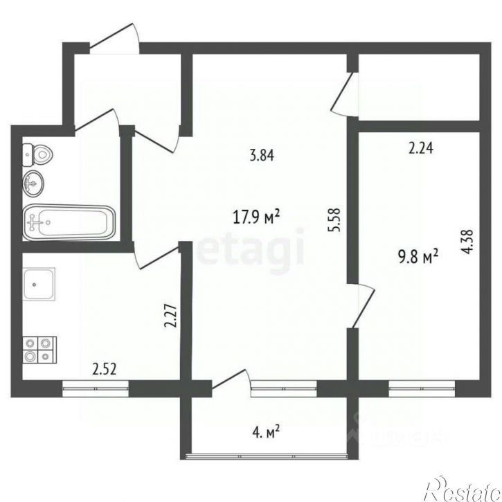 2-комн квартира