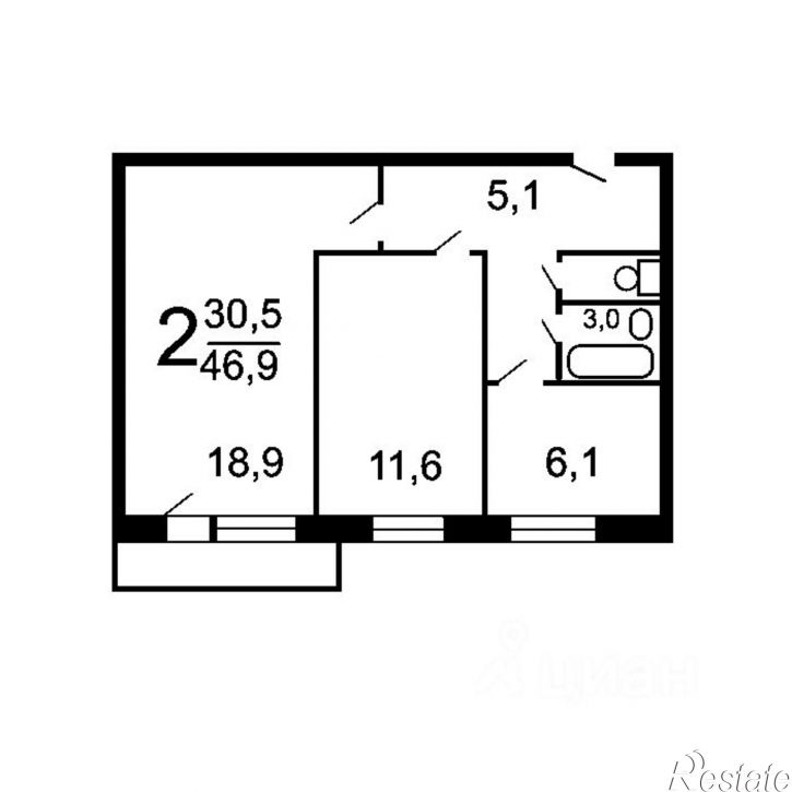 2-комн квартира Белгород, улица 5 Августа, 26