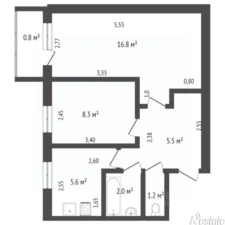 2-комн квартира