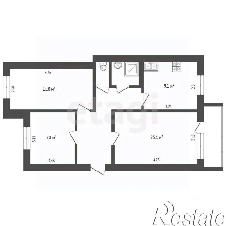 3-комн квартира Олимпийская улица, 10,  д. 10