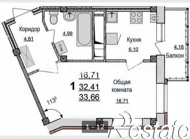 1-комн квартира Счастливая улица, 7,  д. 7